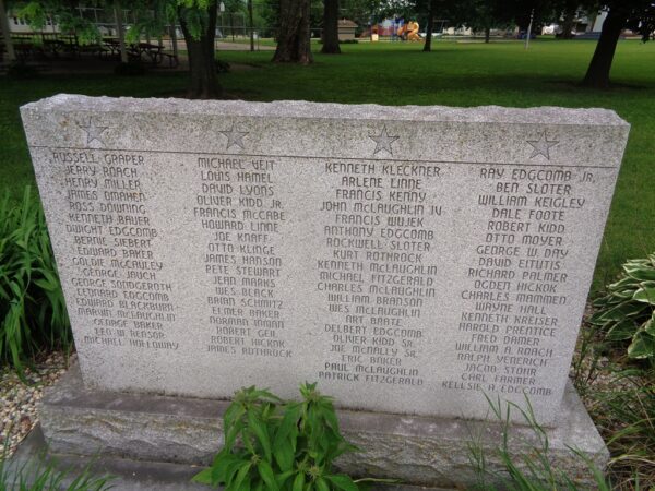 VILLAGE OF TROY GROVE VETERANS MEMORIAL RIGHT STONE