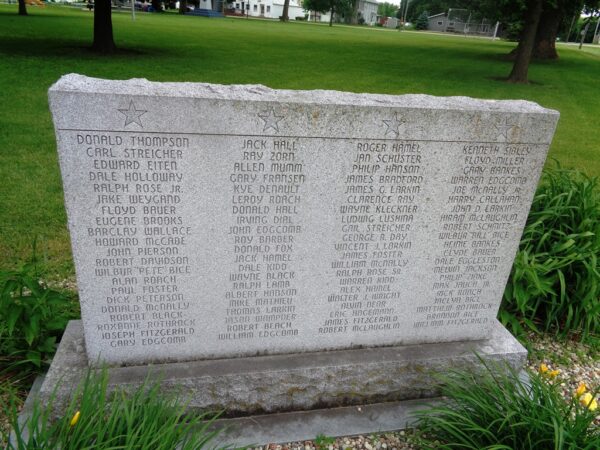 VILLAGE OF TROY VETERANS MEMORIAL LEFT STONE