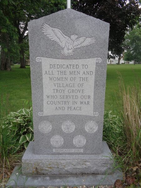 VILLAGE OF TROY GROVE VETERANS MEMORIAL CENTER STONE