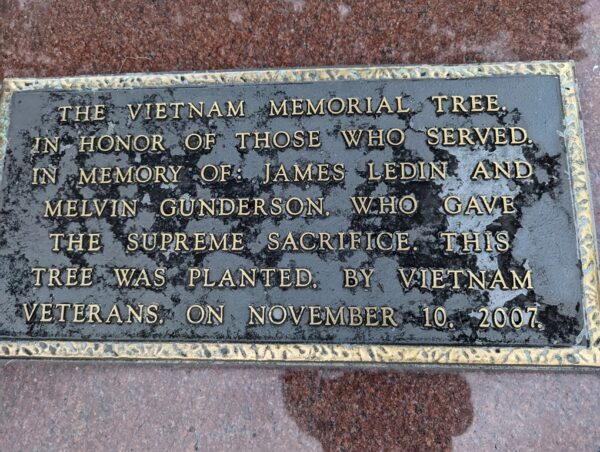 THE VIETNAM MEMORIAL TREE PLAQUE