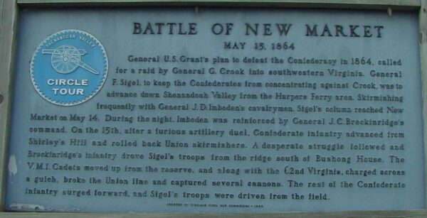 BATTLE OF NEW MARKET WAR MEMORIAL MARKER