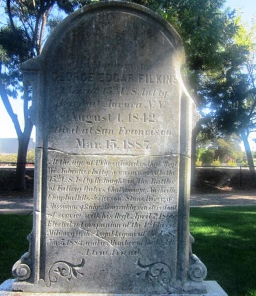 GEORGE EDGAR FILKINS WAR MEMORIAL CEMETERY STONE