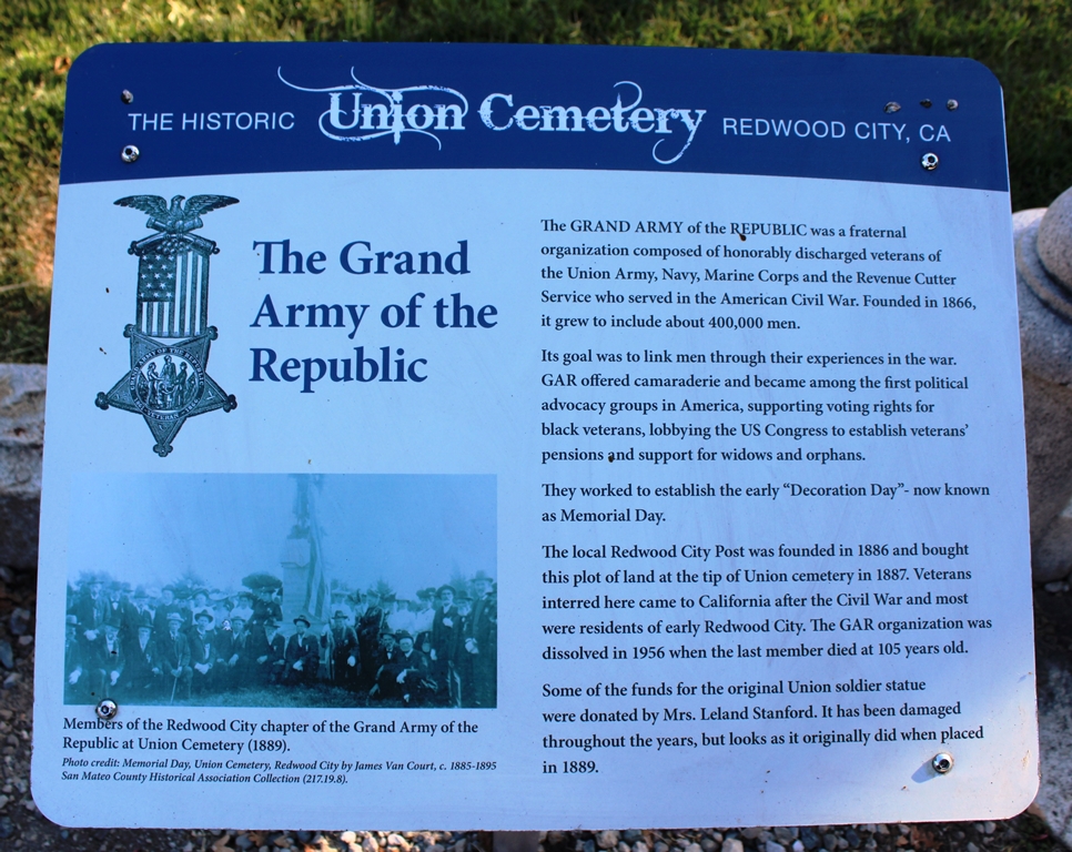 UNION CEMETERY THE GRAND ARMY OF THE REPUBLIC MEMORIAL PLAQUE