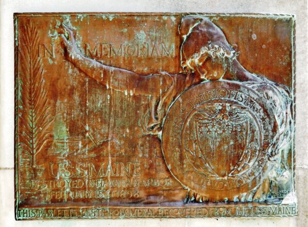 WILMINGTON U.S.S. MAINE WAR MEMORIAL PLAQUE