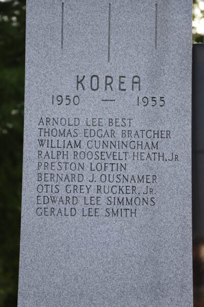 LENOIR COUNTY WAR VETERANS MEMORIAL STONE A