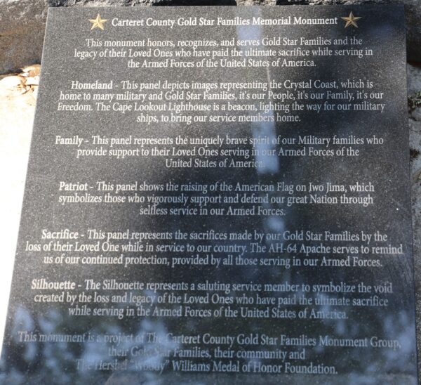 CATERET COUNTY GOLD STAR FAMILIES MEMORIAL MONUMENT PLAQUE