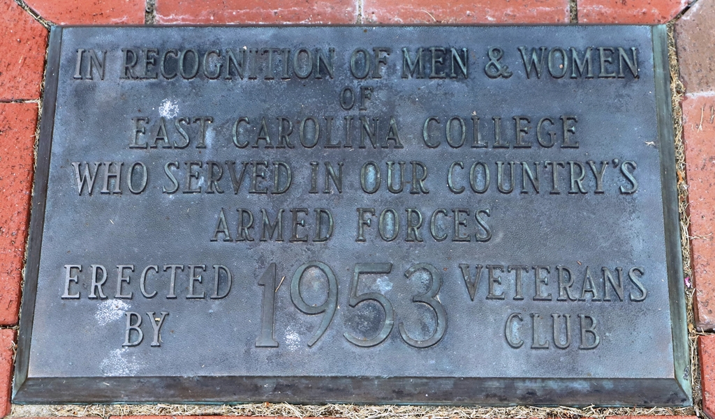 EAST CAROLINA COLLEGE ARMED FORCES MEMORIAL PLAQUE