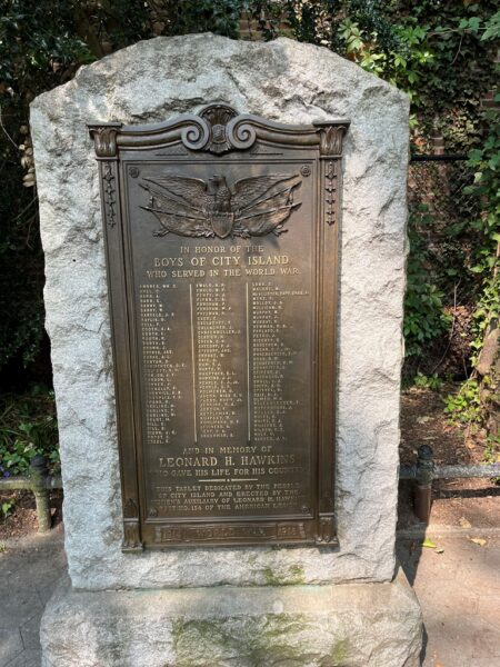 BOYS OF CITY ISLAND WORLD WAR MEMORIAL