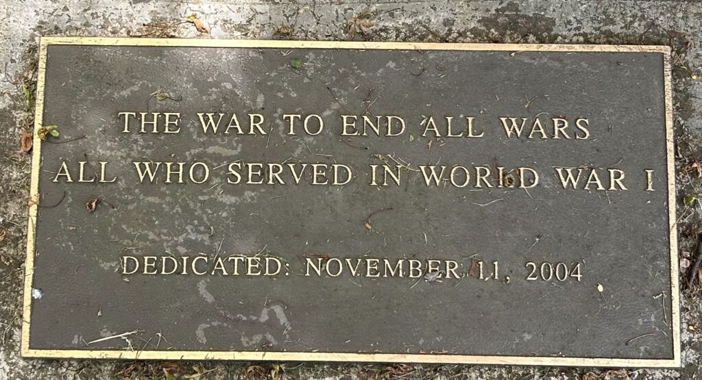 SHERBURNE WORLD WAR I MEMORIAL PLAQUE