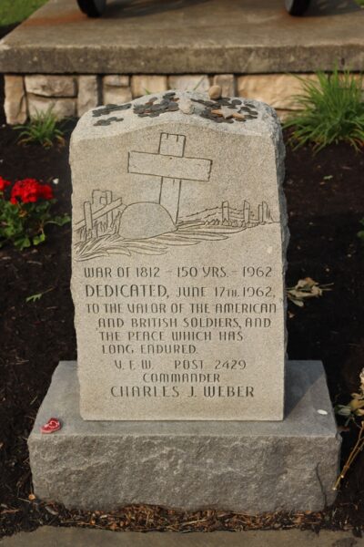 V.F.W. POST 2429 WAR OF 1812 MEMORIAL CANNON STONE