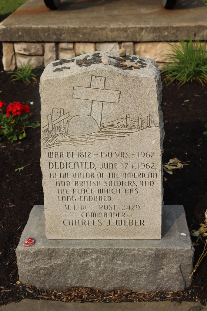 V.F.W. POST 2429 WAR OF 1812 MEMORIAL CANNON STONE