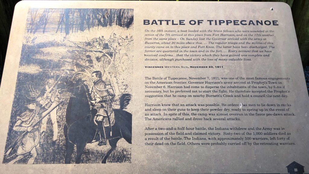 BATTLE OF TIPPECANOE WAR MEMORIAL PLAQUE