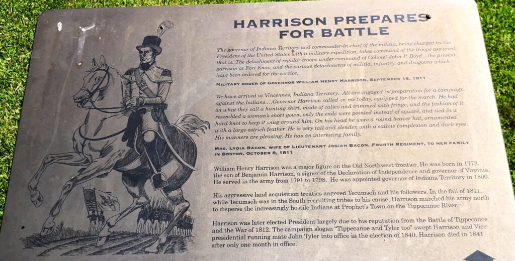 HARRISON PREPARES FOR BATTLE WAR MEMORIAL PLAQUE