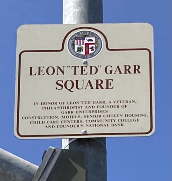 LEON “TED” GARR SQUARE MEMORIAL PLAQUE