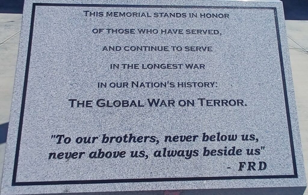 BAKERSFIELD THE GLOBAL WAR ON TERROR MEMORIAL STONE
