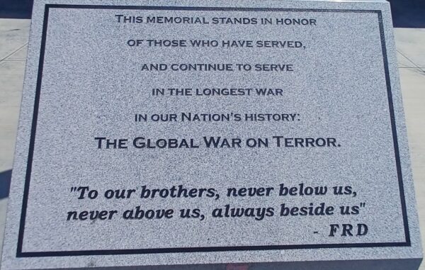 BAKERSFIELD THE GLOBAL WAR ON TERROR MEMORIAL STONE