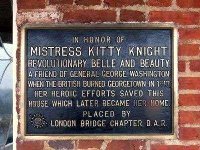 MISTRESS KITTY KNIGHT MEMORIAL PLAQUE