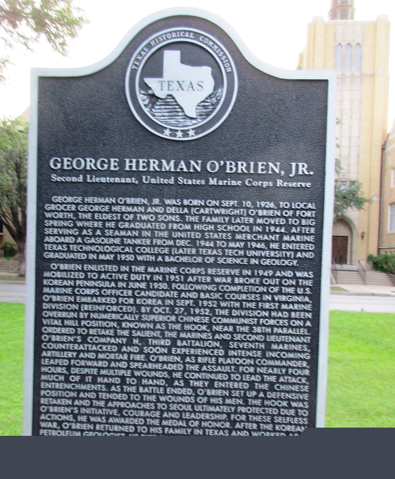 GEORGE HERMAN O’BRIEN, JR. MEDAL OF HONOR WAR MEMORIAL MARKER