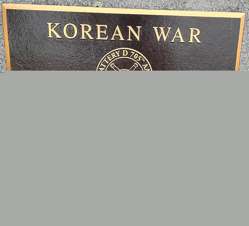 BATTERY D 705TH AAA GUN BATTALION KOREAN WAR MEMORIAL PLAQUE