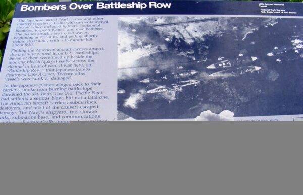 BOMBERS OVER BATTLE SHIP ROW MEMORIAL PANEL