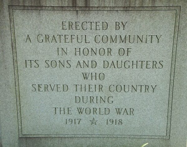 WILMERDING WORLD WAR MEMORIAL DEDICATION STONE