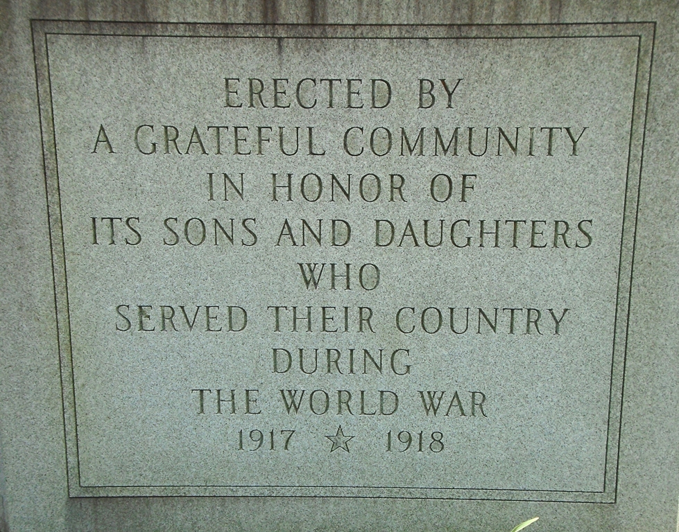 WILMERDING WORLD WAR MEMORIAL DEDICATION STONE
