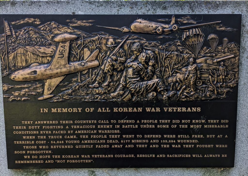 LEBANON COUNTY IN MEMORY OF ALL KOREAN WAR VETERANS MEMORIAL PLAQUE