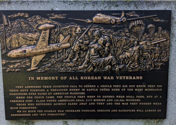 LEBANON COUNTY IN MEMORY OF ALL KOREAN WAR VETERANS MEMORIAL PLAQUE