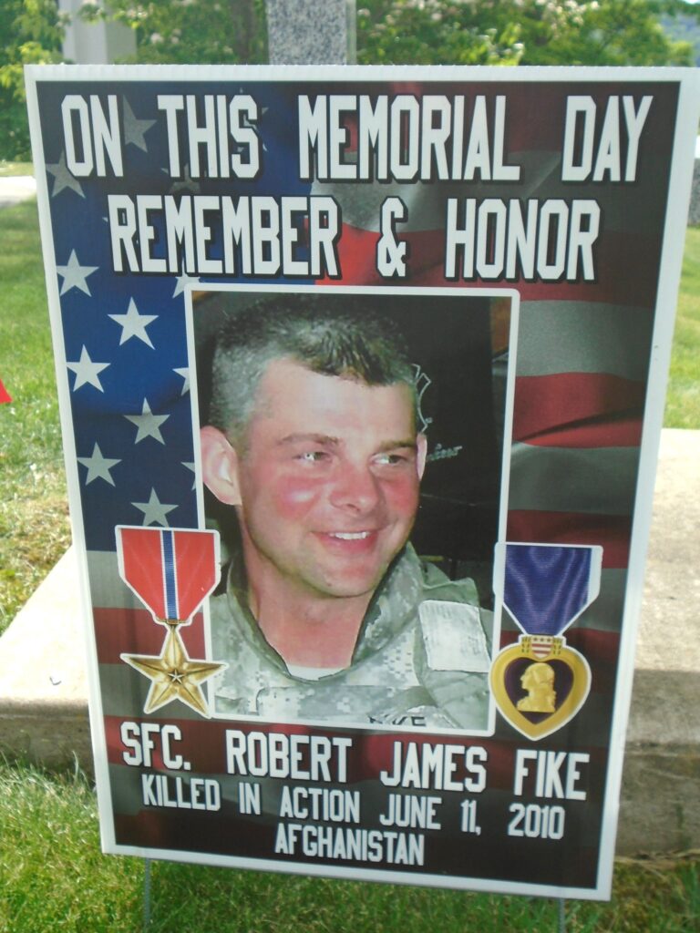 SFC. ROBERT JAMES FIKE WAR MEMORIAL PLAQUE