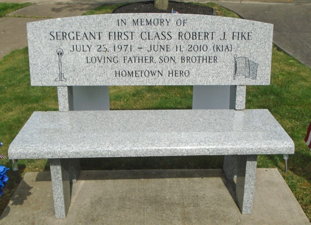 SERGEANT FIRST CLASS ROBERT J. FIKE WAR MEMORIAL BENCH