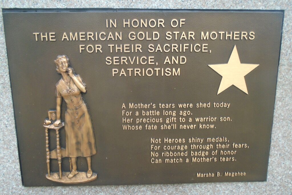 TRAFFORD AMERICAN GOLD STAR MOTHERS MEMORIAL PLAQUE