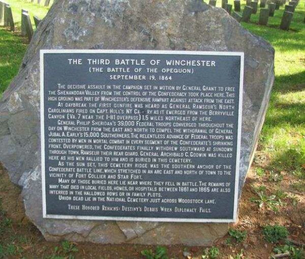 THE THIRD BATTLE OF WINCHESTER WAR MEMORIAL