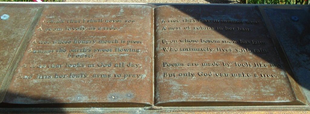 JOYCE KILMER SOLDIER POET WAR MEMORIAL PLAQUE C
