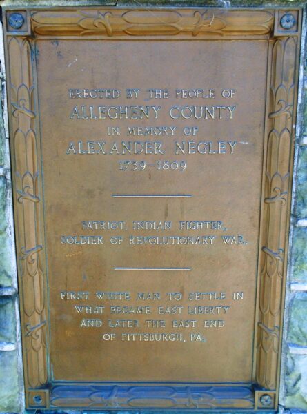 ALEXANDER NEGLEY REVOLUTIONARY WAR SOLDIER MEMORIAL PLAQUE