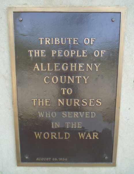 ALLEGHENY COUNTY WORLD WAR NURSES MEMORIAL PLAQUE