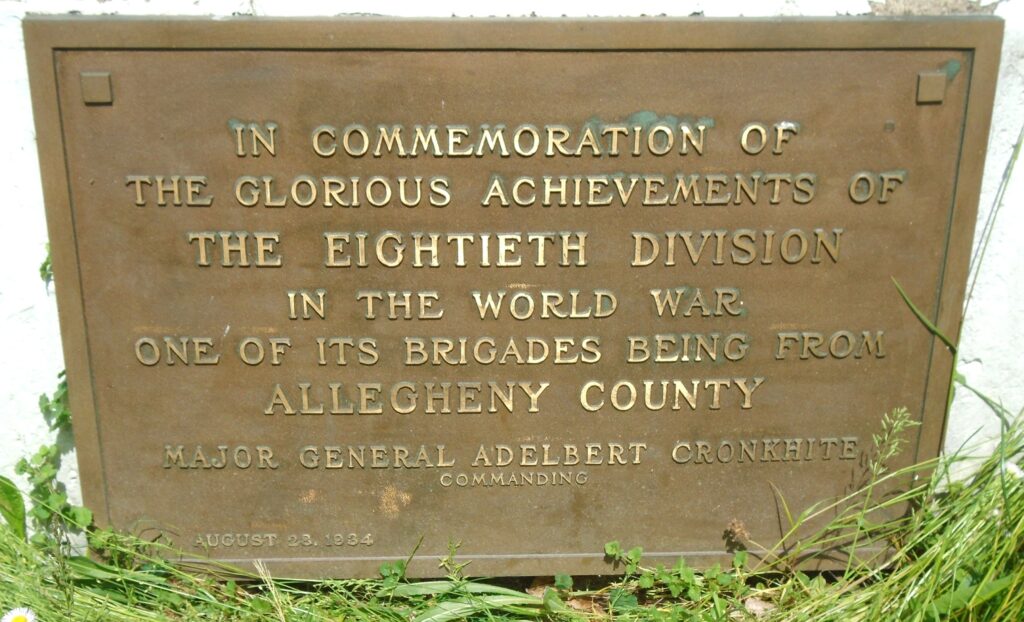 THE EIGHTIETH DIVISION WAR MEMORIAL PLAQUE