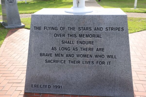 CHOWAN COUNTY VETERANS MEMORIAL FLAGPOLE BASE SIDE B