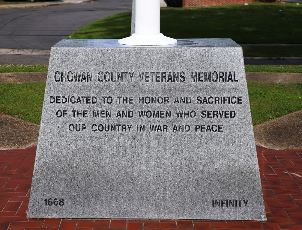 CHOWAN COUNTY VETERANS MEMORIAL FLAGPOLE BASE SIDE A
