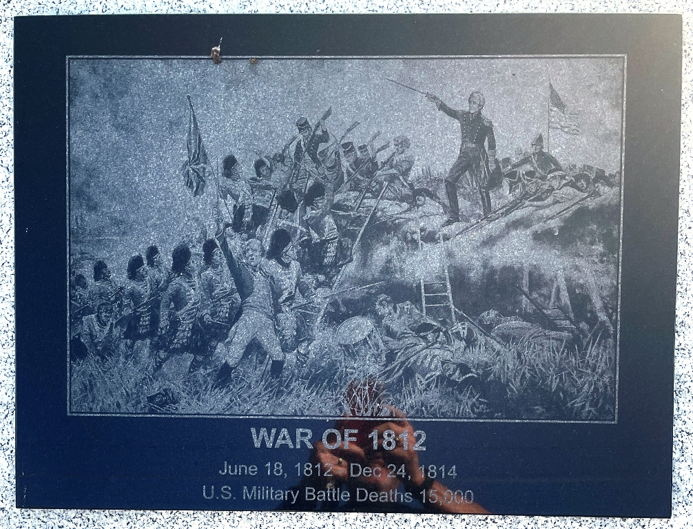 BAYVIEW PARK WAR OF 1812 MEMORIAL PLAQUE