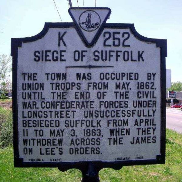 SIEGE OF SUFFOLK MEMORIAL MARKER