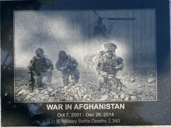 BAYVIEW PARK WAR IN AFGHANISTAN MEMORIAL PLAQUE