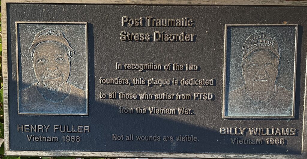 BAYVIEW PARK POST TRAUMATIC STRESS DISORDER MEMORIAL PLAQUE