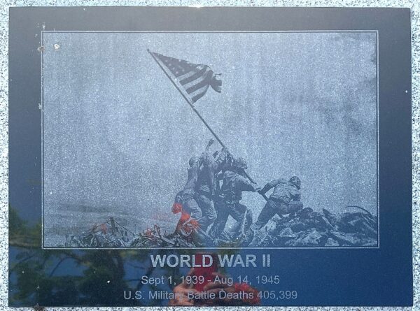 BAYVIEW PARK WORLD WAR II MEMORIAL PLAQUE