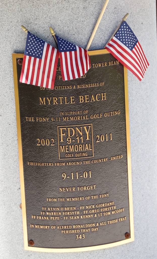 MYRTLE BEACH SEPTEMBER 11, 2001 MEMORIAL PLAQUE