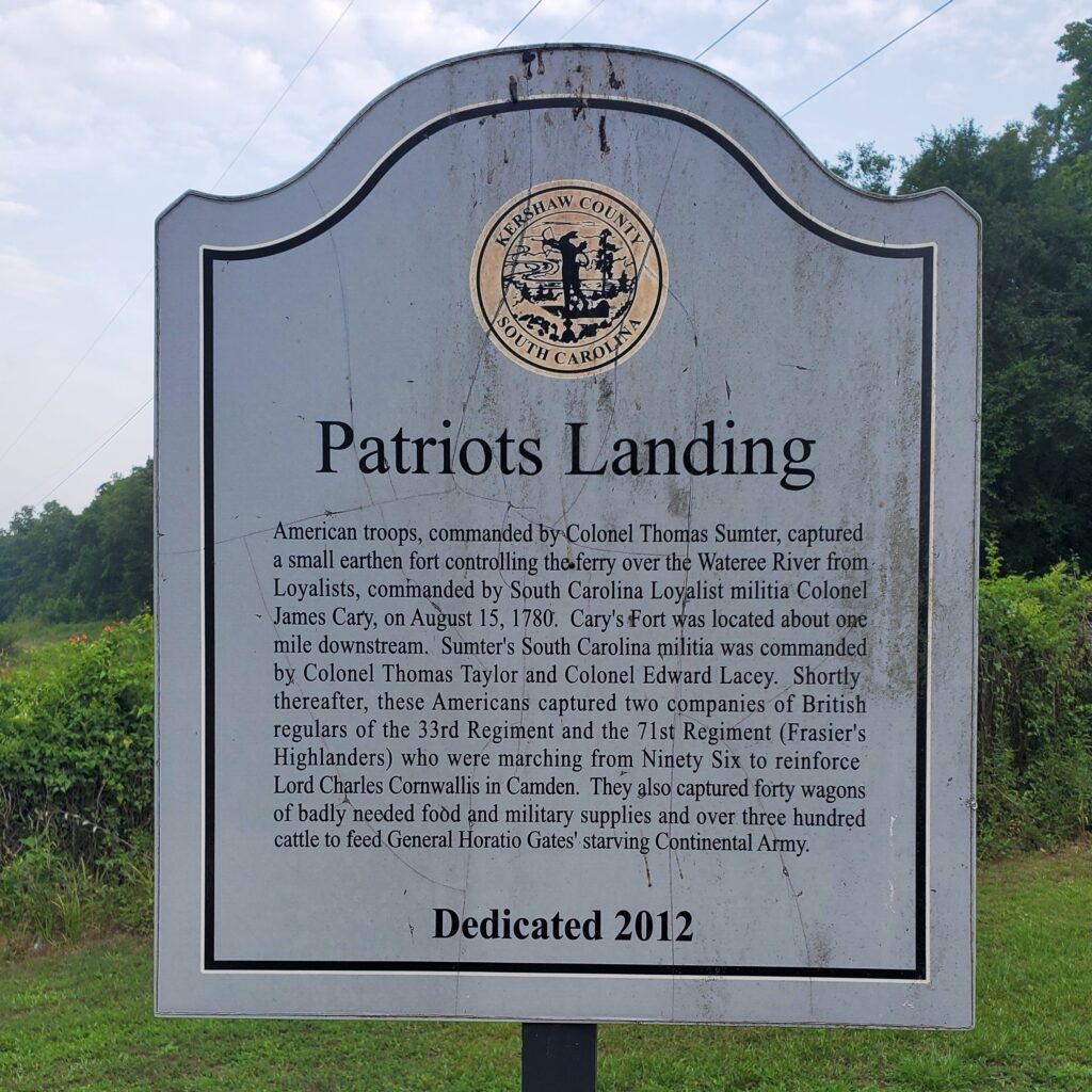 PATRIOTS LANDING REVOLUTIONARY WAR MEMORIAL MARKER