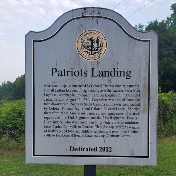 PATRIOTS LANDING REVOLUTIONARY WAR MEMORIAL MARKER