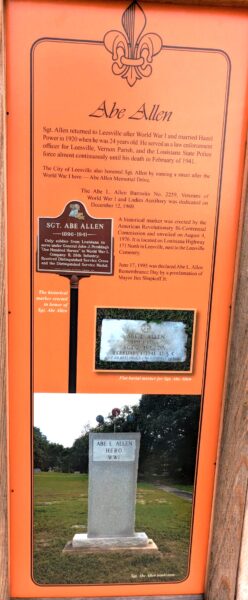 SGT. ABRAHAM LINCOLN “ABE” ALLEN WAR MEMORIAL PANEL C