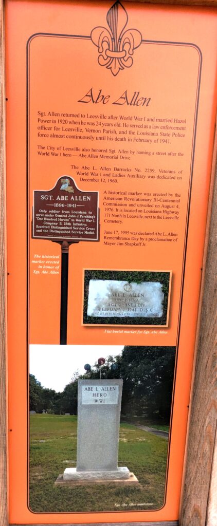 SGT. ABRAHAM LINCOLN “ABE” ALLEN WAR MEMORIAL PANEL C