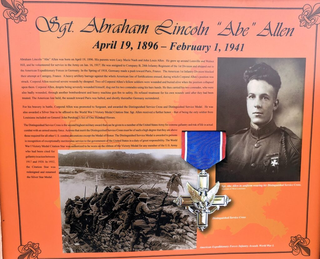 SGT. ABRAHAM LINCOLN “ABE” ALLEN WAR MEMORIAL PANEL A