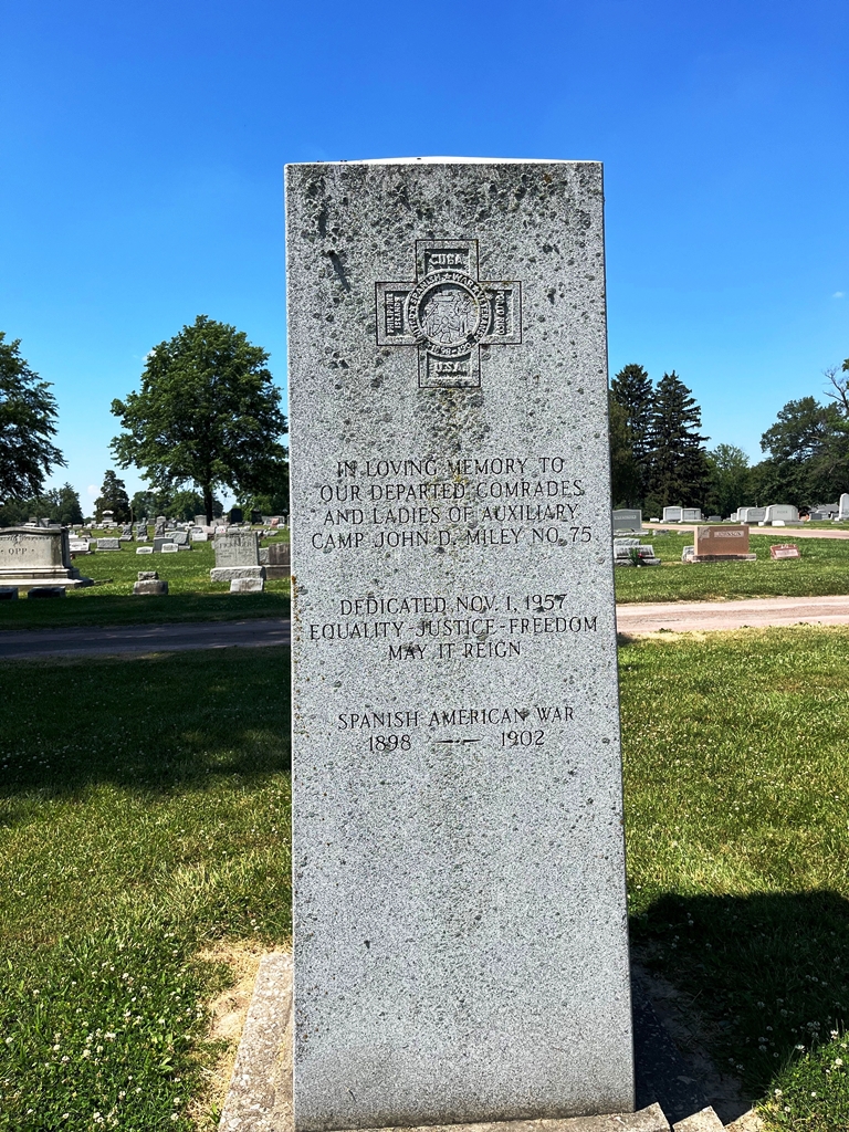JOHN D. MILLEY NO. 75 DEPARTED COMRADES MEMORIAL